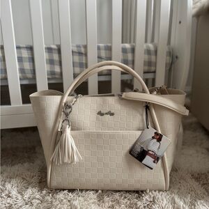 NWT Itzy Ritzy Checkered White Boss Tote Diaper Bag